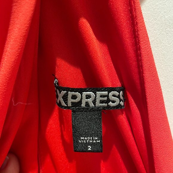 Express Orange Halter Fit and Flare Dress, Size 2 - Picture 5 of 5